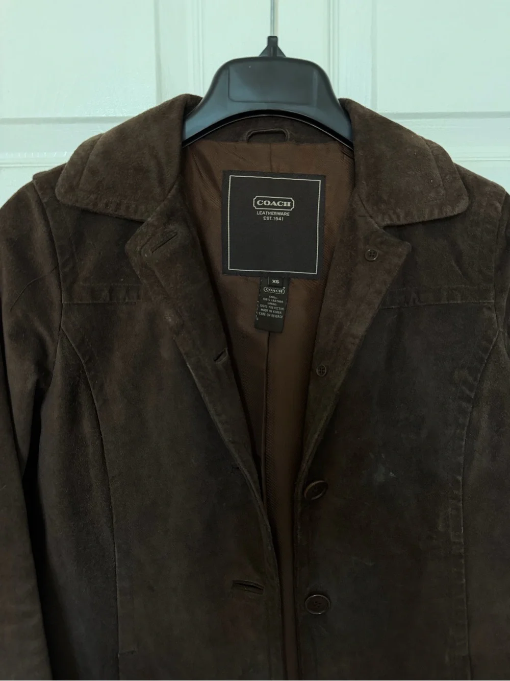 Coach Women's Brown Suede Button-Front Jacket